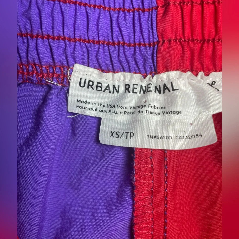 Urban Renewal‎ Red Purple Colorblock Reworked Shorts size XS - Picture 5 of 9